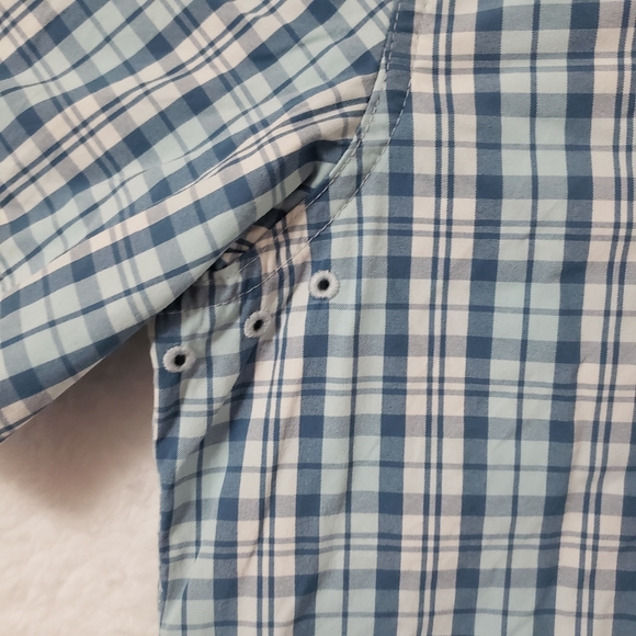 🚫SOLD🚫Duck camp vented plaid button down shirt caped breathable mens Large - Picture 5 of 14